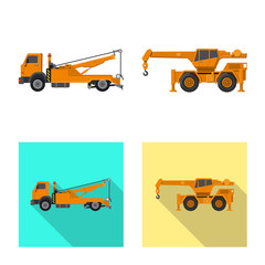 Vector design of build and construction logo. Collection of build and machinery vector icon for stock.