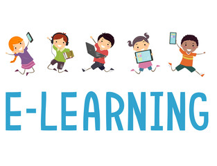 Stickman Kids Learning Illustration