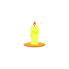 Obraz premium Candle in the color Halloween fire icon