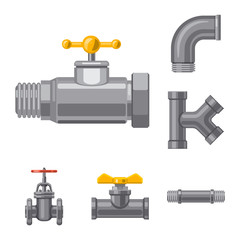 Isolated object of pipe and tube symbol. Set of pipe and pipeline stock symbol for web.