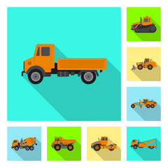 Vector illustration of build and construction logo. Collection of build and machinery stock symbol for web.