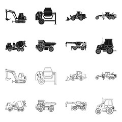 Vector illustration of build and construction symbol. Collection of build and machinery vector icon for stock.