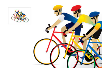 Fototapeta premium Athlete cyclist background. Vector illustration of cycling race concept