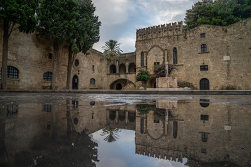 Fototapeta premium Medieval street in the old town of Rhodes