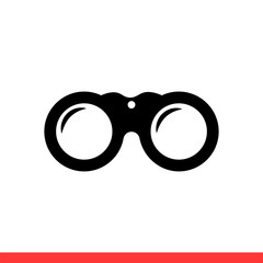 Binoculars vector icon. Simple, flat design for web or mobile app