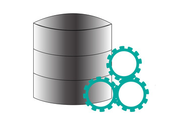 database setting isolated white background