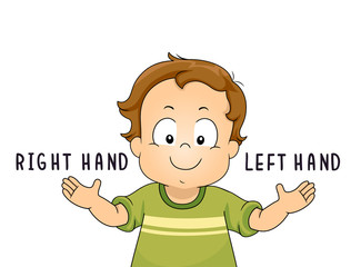 Kid Toddler Boy Left Right Hands Illustration