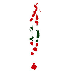 Map country with flag of Maldives