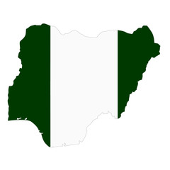 Map country with flag of Nigeria