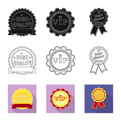 Isolated object of emblem and badge sign. Collection of emblem and sticker stock vector illustration.