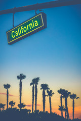 Fototapeta premium California Street Sign At Sunset