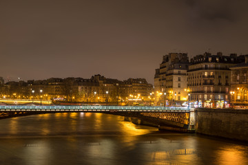 Paris riverside  at night
