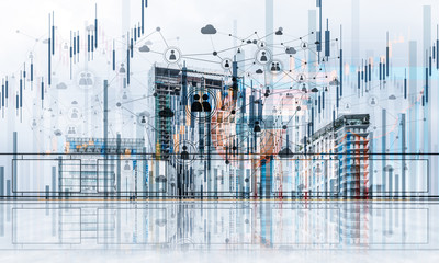 Concept of global communication and networking with world map ov