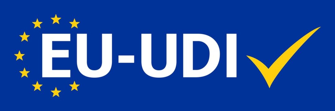 ebbn44 EuropeBannerBlueNew ebbn - german - EU-Verordnung - Produktidentifizierungsnummer - english - (Unique Device Identification) - text: EU-UDI - Check mark icon - banner - 3to1 xxl g6670