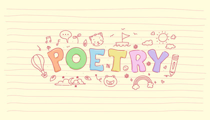 Poetry Lettering Doodles Illustration