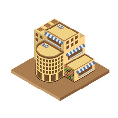 Vector isometric icon apartment building city infrastructure,