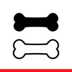 Dog bone vector icon. Simple, flat design for web or mobile app