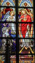 Stained Glass of Sacred Heart of Jesus in Den Bosch Cathedral