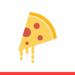 Pizza vector icon, fastfood symbol. Simple, flat design for web or mobile app