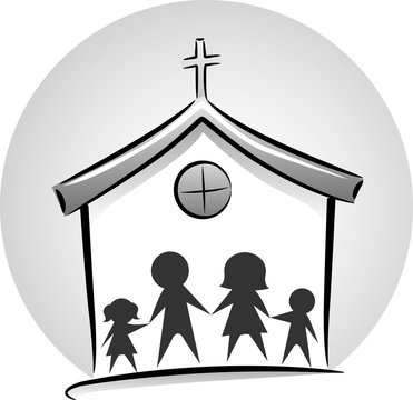 Family Church Icon Illustration