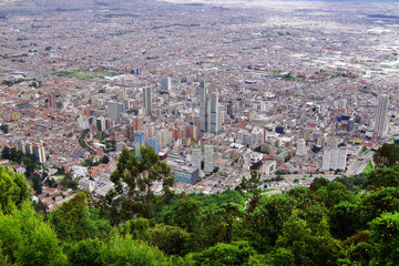 Fototapeta na wymiar Aerial view of Bogota, seen from Montserrate, Colombia, South America