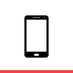 Smartphone vector icon, phone symbol. Simple, flat design for web or mobile app