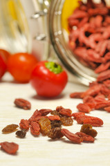 bacche di Goji e uvetta