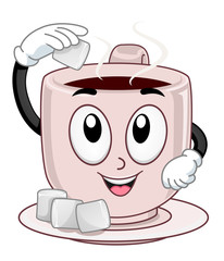 Mascot Hot Chocolate Marshmallows Illustration