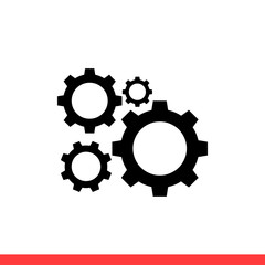 Mechanism vector icon, gear symbol. Simple, flat design for web or mobile app