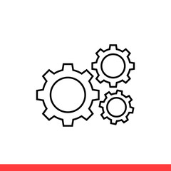Mechanism vector icon, gear symbol. Simple, flat design for web or mobile app