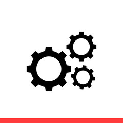 Mechanism vector icon, gear symbol. Simple, flat design for web or mobile app