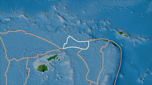 Futuna tectonic plate. Satellite imagery A. Stroke first. Van der Grinten projection