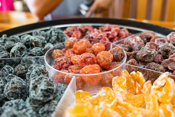 Set of dry plum background