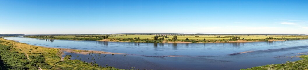 Fototapeta na wymiar Panoramic View of Tom River. Tomsk. Russia.
