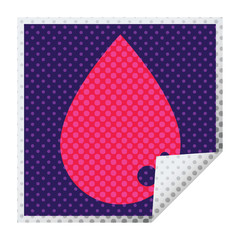 blood drop square peeling sticker