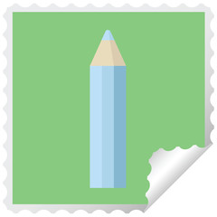 blue coloring pencil graphic vector illustration square sticker stamp
