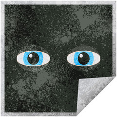 staring eyes graphic square sticker