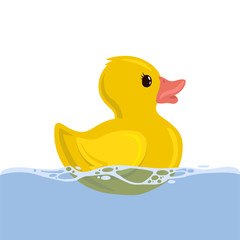 Bath duck icon with duck on white background vector illustration