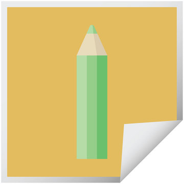 green coloring pencil graphic square sticker