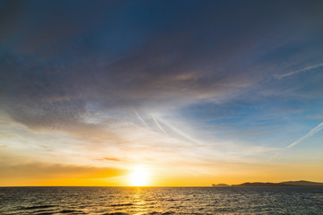 Colorful sunset in Capo Caccia