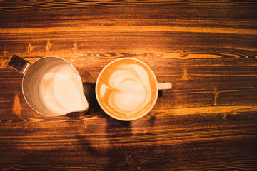  Fresh coffee and milk prepared by an experienced barman in Krasnodar