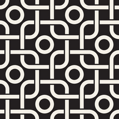 Vector seamless geometric pattern. Simple abstract lines lattice. Repeating elements stylish background