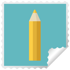 orange coloring pencil graphic vector illustration square sticker stamp