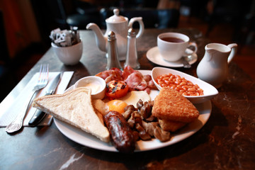 Full English Breakfast at London Restaurant