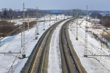 Industrial landscape - electrified railway line