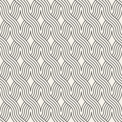 Fototapeta premium Vector seamless pattern. Modern stylish abstract texture. Repeating wavy geometric tiles..