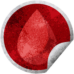 blood drop graphic circular sticker