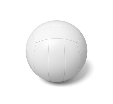 3d rendering of a single white volleyball ball with a shadow lying on a white background.