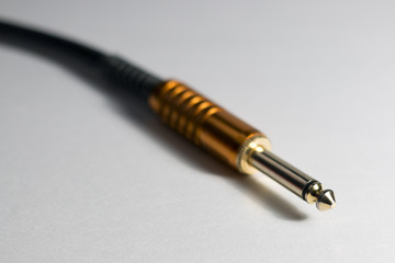6.3 mm jack cable isolated on white background