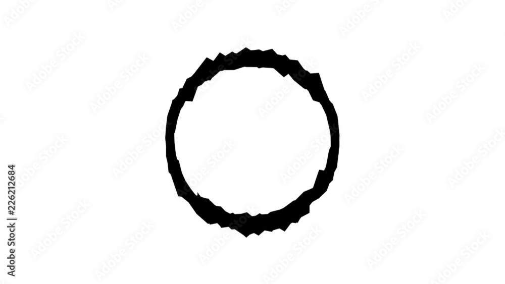 Poster water forming loop circle. animation of a black circle on a white background